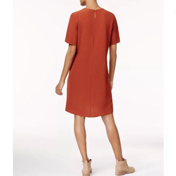 New Eileen Fisher Short Sleeve Dress Size Petite Small PS in Paprika - Picture 2 of 7